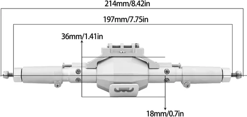 Miniatura 3 de Kit de eje delantero y trasero anodizado de aluminio CNC con patrón de diamante anodizado para 1/10 RC Track Vehicle SCX10 II 90046 90047 (plateado)