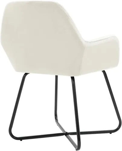Miniatura 6 de Dining Chair Set of 2 Cream Velvet Upholstered Chairs with Sturdy Steel Frame and Ergonomic Design for Dining Room Kitchen and Living Room Cream a