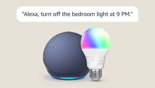 Miniatura 9 de Echo Dot con bombilla inteligente de color Amazon Basics