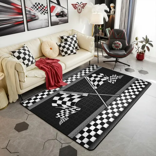Miniatura 10 de Alfombra de Juego de Autos de Carreras para Niños, Alfombras de Juego para Niños, Alfombra de Sala de Juegos para Niños con Respaldo de Goma