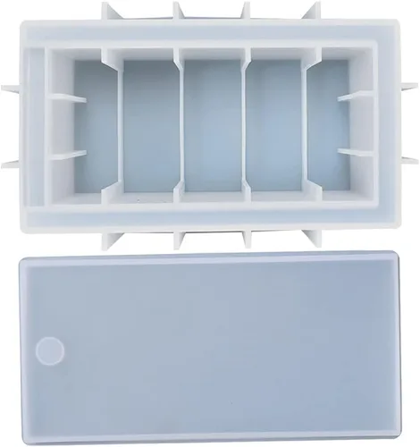 Miniatura 2 de appuivbt Molde de caja rectangular de resina,Caja de almacenamiento de ajedrez Molde de resina epoxi,Contenedor de almacenamiento grande de silicona