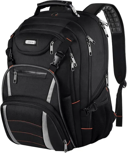 Mochila de viaje para laptop, mochila extragrande para hombres y mujeres, mochila de baloncesto con puerto de carga USB RFID antirrobo, aprobada por