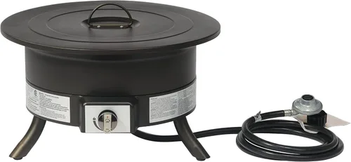 Miniatura 2 de Amazon Basics Fogata de propano portátil, redonda de 19 pulgadas, gas para patio, 55,000 BTU, correa de transporte