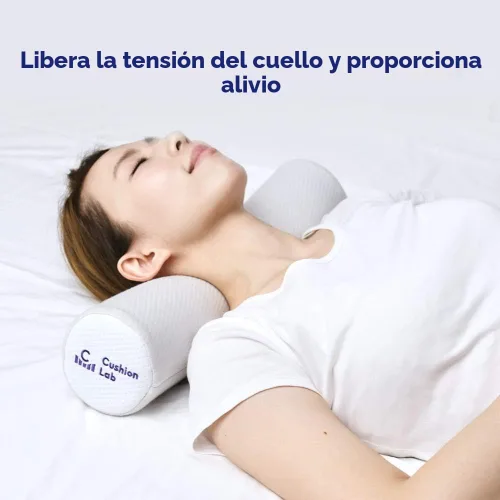 Miniatura 2 de C CUSHION LAB Almohada Cilíndrica para Alivio del Cuello - Espuma Viscoelástica Extra Densa Cilindro Redondo Refuerzo para Soporte Cervical
