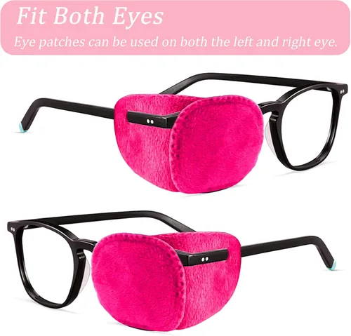 Miniatura 6 de Paquete de 4 parches para los ojos para niños, parche médico suave para los ojos para tratar lentes perezosos ambliopía estrabismo para niños, rosa