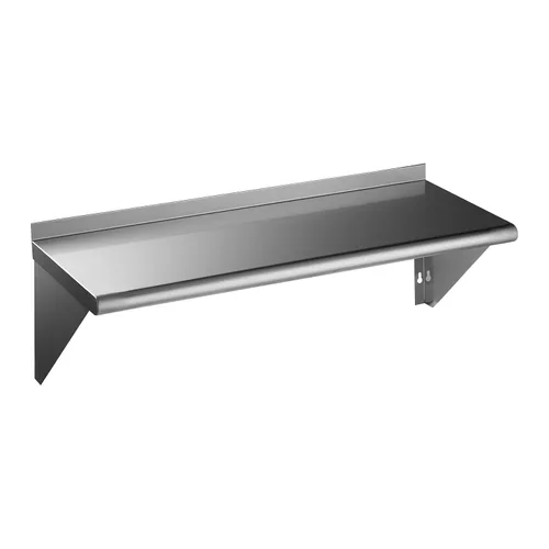 ROCKPOINT Estante de acero inoxidable de 14 x 36 pulgadas, 300 libras, estantes comerciales de metal NSF para montaje en pared, estantería flotante