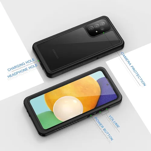 Miniatura 6 de Lanhiem Funda para Samsung Galaxy A52, IP68 impermeable a prueba de polvo con protector de pantalla integrado, funda protectora de cuerpo completo