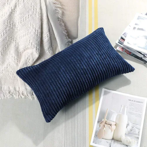 Miniatura 6 de Artscope Fundas de Almohada de Pana a Rayas Acogedoras Súper Suaves Decorativas Oblongas Fundas de Almohada Decorativa Fundas de Cojín para Sofá