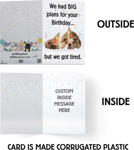 Miniatura 3 de VictoryStore Tarjeta de feliz cumpleaños personalizada jumbo de 3 pies, We Had BIG Plans But We Got Tired, tarjeta de 2 pies x 3 pies, se envía