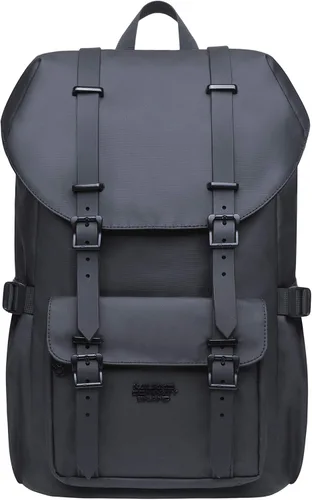 Miniatura 16 de KAUKKO Mochila de viaje para laptop, mochila al aire libre, mochila causal para 15.6 pulgadas (nailon negro)