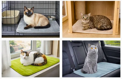 Miniatura 6 de Tapete lavable para cama de mascotas (23.6 x 15.8 pulgadas), paquete de 3 unidades para uso en interiores y exteriores, tapete suave para dormir