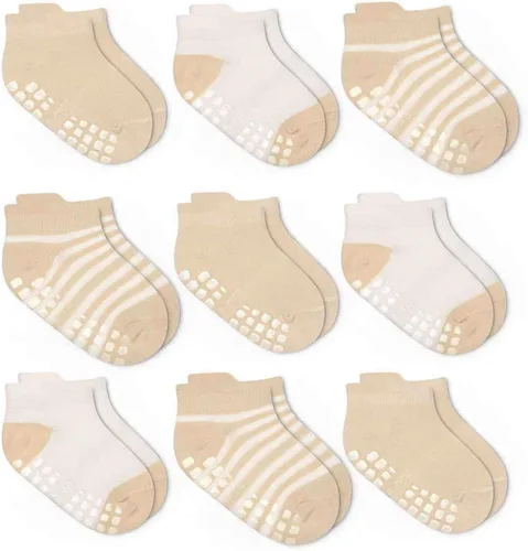 Miniatura 21 de Calcetines tobilleros antideslizantes para bebés con agarraderas para caminar de 0 meses a 7 años