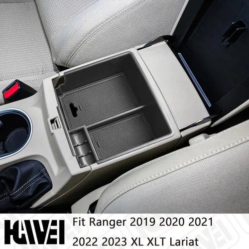 Miniatura 3 de HGWEI Organizador de Consola Central Compatible con Ford Ranger 2019 2020 2021 2022 2023 XL XLT Lariat Accesorios, Caja de Almacenamiento