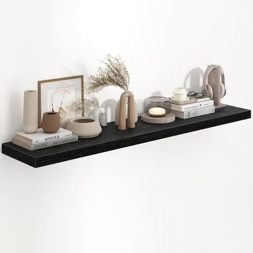 Miniatura 11 de Fun Memories Estantes flotantes de 48 pulgadas, estantes de pared de 9.3 pulgadas de profundidad para baño, sala de estar, dormitorio, cocina