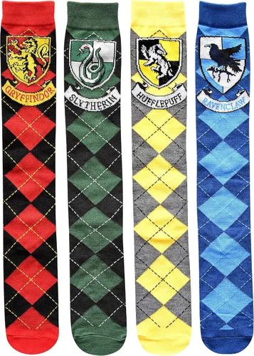 Miniatura 2 de Hyp Harry Potter House Crests Argyle JuniorsWomens 4 Pack Knee High Socks