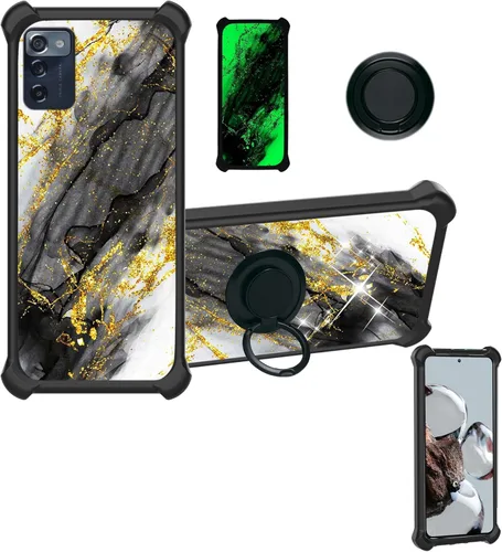 Miniatura 19 de Aroepurt Cricket Ovation 2 - Funda compatible con AT&T Maestro Max (2021) [PC duro + silicona suave] [purpurina dorada + luminosa] JSH-HDL