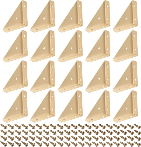 Miniatura 8 de uxcell 20 soportes de esquina angulares de 1.496 pulgadas x 1.496 pulgadas, soportes de acero laminado en frío con tornillos para borde de Negro