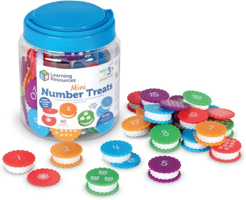 Learning Resources Mini Delicias Numéricas, Reconocimiento de Números, Habilidades de Conteo, Juguetes de Galletas, Habilidades Motoras Finas