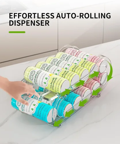 Miniatura 3 de Organizador de latas de soda, paquete de 4, organizadores automáticos de latas para refrigerador, dispensador de latas de doble