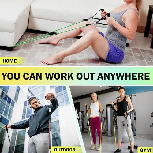 Miniatura 6 de WHATAFIT Bandas de resistencia, bandas de ejercicio, bandas de resistencia para entrenamiento, bandas de entrenamiento con asas para hombres y Azul