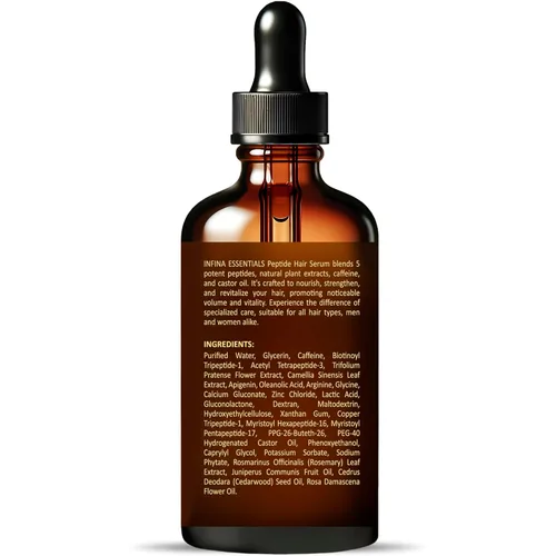 Miniatura 9 de INFINA ESSENTIALS Suero Capilar con Péptidos para el Crecimiento del Cabello Hombres y Mujeres - Péptidos de Cobre para el Crecimiento del Cabello