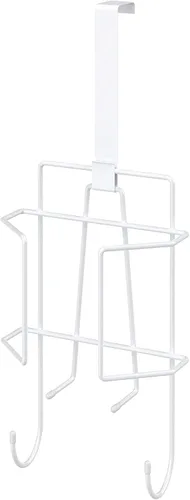 Miniatura 8 de ClosetMaid Barra de valet colgante para instalación en pared o puerta, accesorios incluidos, diseño plegable, acero duradero, color blanco