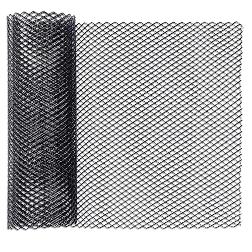AcbbMNS Rejilla de coche de 39 x 13 pulgadas, agujero de rejilla rombica de 0.118 x 0.236 in, rejilla de rejilla de aleación de aluminio negra,