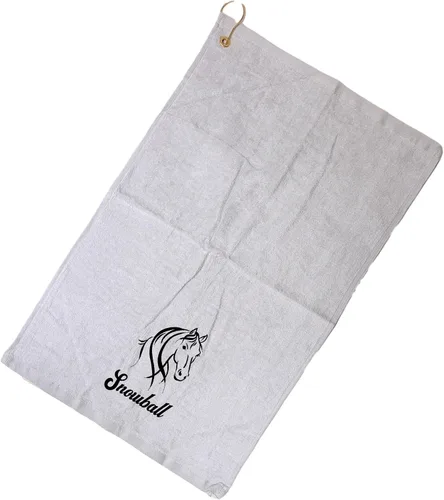 Miniatura 8 de SONA G DESIGNS Toalla de mano bordada de caballo de algodón con clip - se puede personalizar (Aqua)