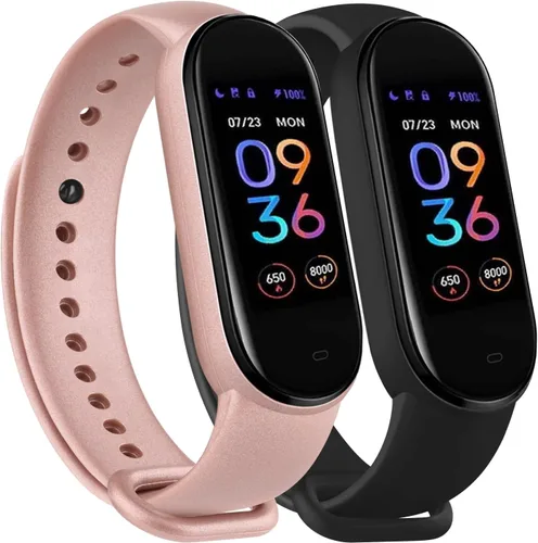 Miniatura 11 de Wanme Bandas para Amazfit Band 5 correas de repuesto para mujeres y hombres, paquete de 2 correas deportivas de silicona compatibles con Amazfit