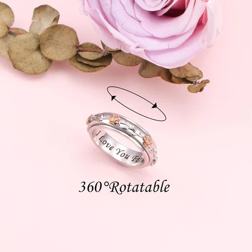 Miniatura 3 de Anillo de ansiedad para mujer, plata de ley 925, anillos giratorios para aliviar el aburrimiento, TDAH, autismo, anillos antiestrés, joyería