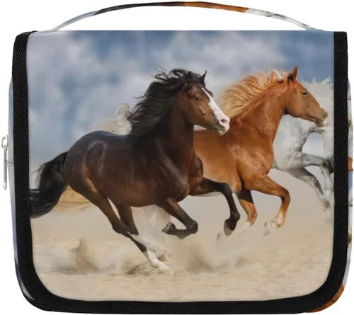 Bardic Neceser de viaje colgante, bolsa de aseo para galope, animales de gran capacidad, bolsa de cosméticos de maquillaje, kit de aseo portátil,
