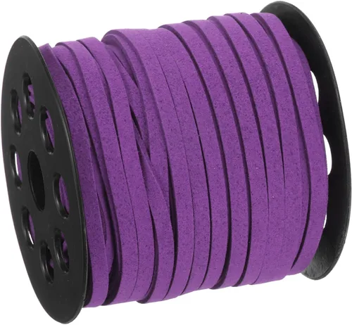 Miniatura 14 de uxcell Cordón de gamuza, 49.21 yardas, 0.197 in, cuerda plana de hilo de cuero para bolso, bolso, cordones de zapatos, manualidades, fabricación