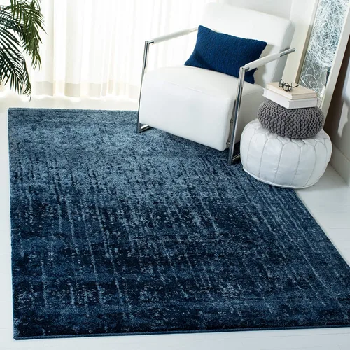 SAFAVIEH Retro Collection - Alfombra decorativa de 4 x 6 pies, azul claro y azul, diseño abstracto moderno, no desprende pelusa y de fácil cuidado,