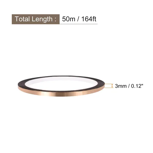 Miniatura 2 de Cinta de película de poliéster metalizado en tono dorado [para pared decorativa, embalaje, impresión] -0.12 pulgadas x 164 pies/1 rollo