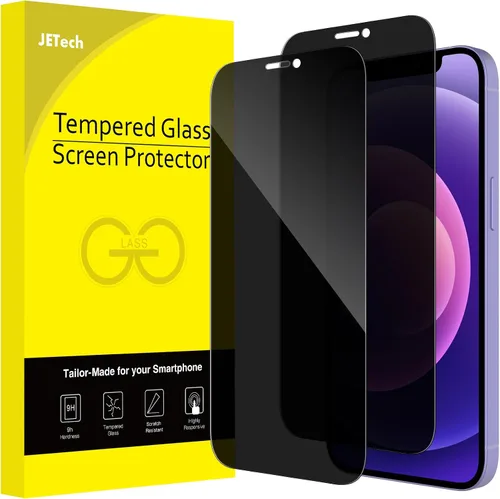 Miniatura 8 de JETech Protector de pantalla de cobertura completa de privacidad para iPhone 12 Pro Max de 6.7 pulgadas, película de vidrio templado antiespía