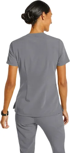 Miniatura 2 de Jaanuu Camiseta quirúrgica relajada con cuello en V para mujer de 3 bolsillos
