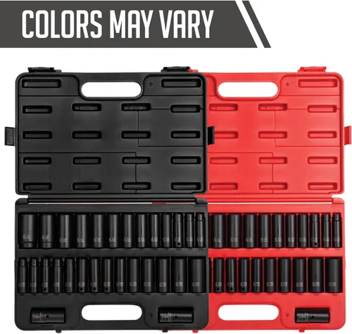 Miniatura 7 de SUNEX TOOLS 5153DD, Juego de llaves de impacto Drive Master de 1/2 pulgada, doble profundidad, 29 piezas, SAE/métrico, 7/16"-1-1/4", 0.394 in-1.063