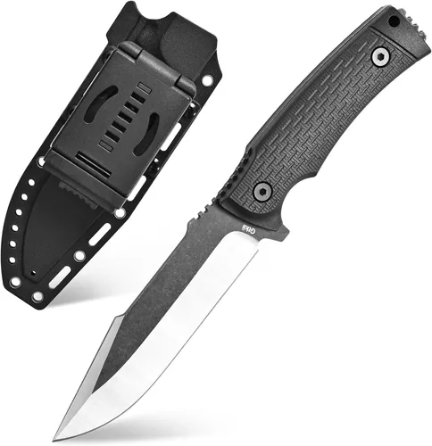 Gtkii GTK3 cuchillo de hoja fija con hoja de acero AUS-8, mango de nylon y fibra de vidrio de espiga completa, cuchillos de herramienta EDC para