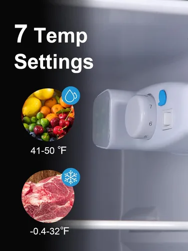 Miniatura 4 de KRIB BLING - Refrigerador con congelador, mini refrigerador de 3.5 pies cúbicos, Lock Fresh, termostato ajustable de 7 niveles para dormitorio, bar