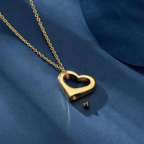 Miniatura 40 de constantlife Joyería de cremación para cenizas – Colgante de corazón conmemorativo collar de urna conmemorativa soporte para cenizas de acero