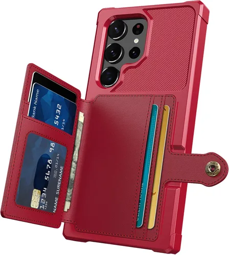 Miniatura 7 de Wefor Funda para Samsung Galaxy S23 Ultra - Funda tipo cartera con bolsillos para tarjetas de piel sintética para Samsung Galaxy S23 Ultra 2023 Azul