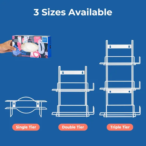 Miniatura 7 de FMP Brands Soporte doble para guantes para montaje en pared, soporte de caja de servilleta desechable, dispensador de metal duradero blanco