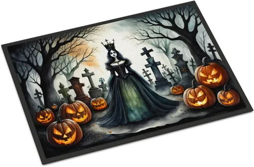 Miniatura 29 de Caroline's Treasures DAC2223MAT - Felpudo espeluznante de Halloween con gato negro de 18 x 27 pulgadas, tapete para puerta delantera