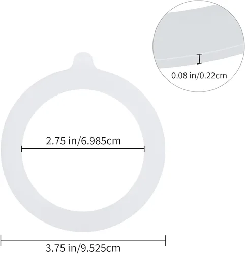 Miniatura 2 de 12 piezas de sellos de goma para frascos de vidrio, anillos de sellado de silicona herméticos y a prueba de fugas para frascos masón, elásticos y se