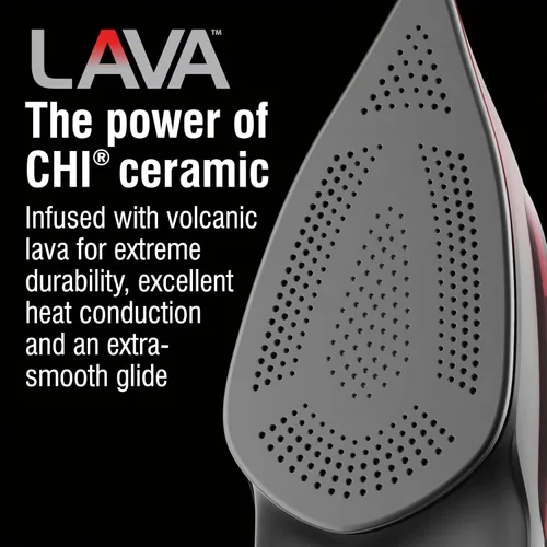 Miniatura 2 de CHI Plancha de vapor para ropa con ráfaga de vapor vertical, suela de cerámica con infusión de lava, más de 300 agujeros de vapor, 1700 vatios