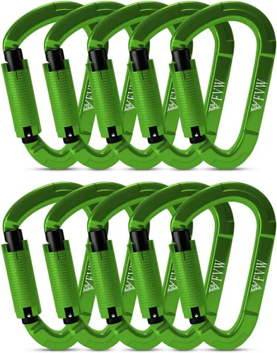 Miniatura 13 de Mosquetones de Escalada en Roca con Bloqueo Automático, Certificados UIAA Profesionales 25KN (5620 lbs) Mosquetones Resistentes para Rappel