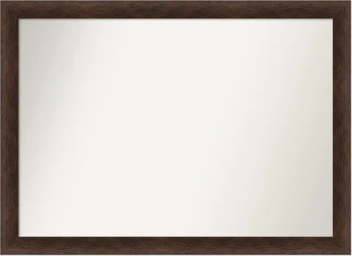 Miniatura 486 de Amanti Art Espejo de pared personalizado no biselado (24 x 27 pulgadas), marco estrecho de nogal chipre - varios tamaños personalizados - Espejo