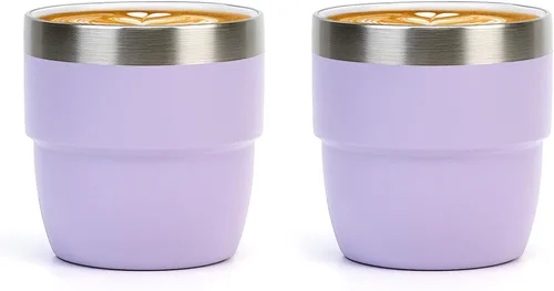 Miniatura 10 de Zenbo Tazas de Espresso/Café de 4 oz, Acero Inoxidable 18/8 con Revestimiento de Cerámica y Aislamiento al Vacío de Doble Pared, Apilables y Aptas
