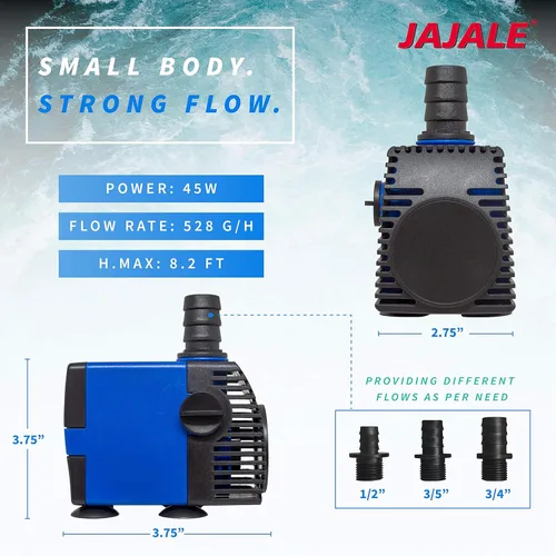 Miniatura 2 de Bomba de agua sumergible 528 GPH – Acuarios, fuentes, hidroponía y bomba de estanque, elevación de 8.2 pies, 45 W Azul; 1 paquete