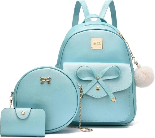 Miniatura 38 de ZGWJ Mini mochila de cuero con moño, mochila pequeña, linda mochila casual de viaje para niñas y mujeres, M, Mochilas tipo mochila